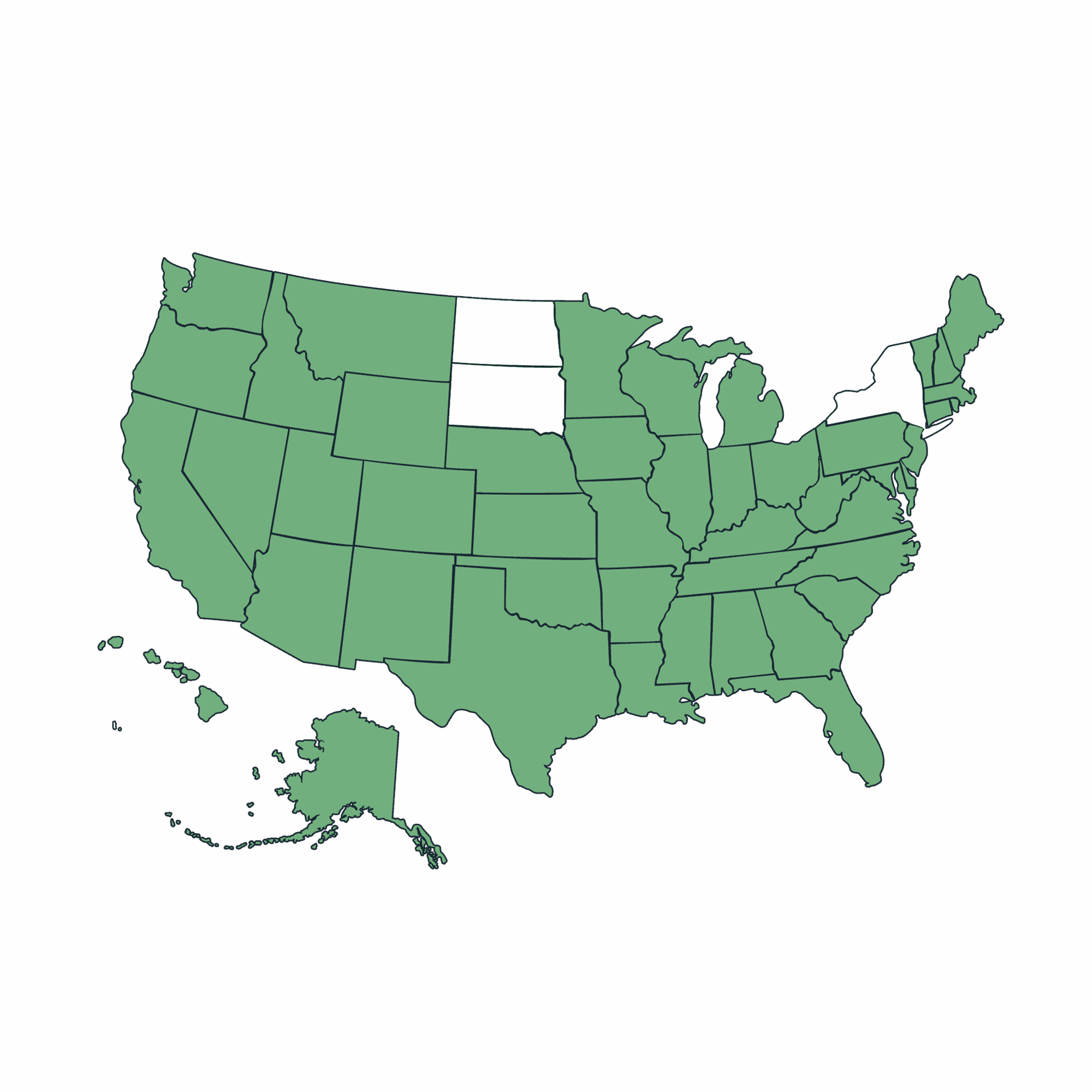 Map of the states where CV3 lends